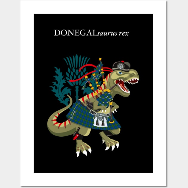 Clanosaurus Rex DONEGALsaurus Plaid Donegal Irish Ireland Family Tartan Wall Art by BullShirtCo